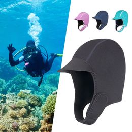 Neopreen duikkap slijtage-resistente snel droge snorkelhoed zonbescherming oorbeveiliging snorkelapparatuur voor water aerobe 240315