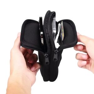 Néoprène Dual Souching 2 Porte-téléphonie Cliner Clip Clip Case pour iPhone 15 14 13 12 Pro Max, Samsung A53 A14 A54 Men Tool Sac Tool