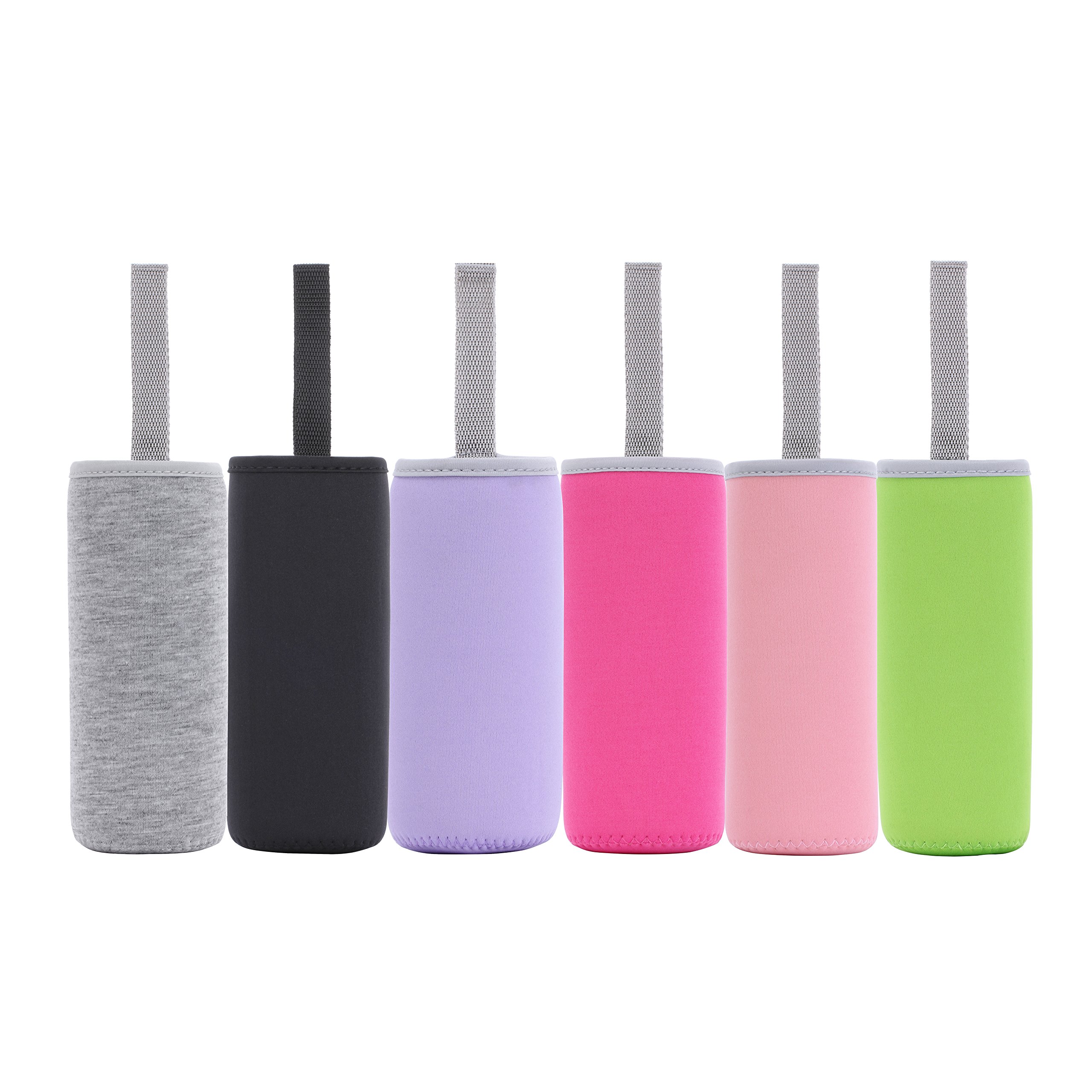 Neoprene Glass Water Bottle Sleeves Holders With Carry Straps Insulated Collapsible Drink Bottle Covers Carrier for Colder Or Hot 280ml/360ml/420ml/550ml PH93