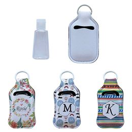 Neopreen hand sanitizer fleshouder lippenstift houder sleutelhanger tassen 30 ml parfum hand wassen vloeistof fles wit voor sublimatie print A02