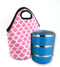 NeoPrene Lunch Bag Impresión de béisbol Impermeable Bebida de alimentos Bento Box Bolsas Bolsas de picnic Picnic Zipper Bag 30x29cm5306547