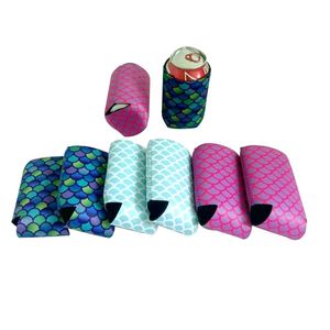 Neoprene Mermaid Stripe Refriando bebidas de cerveza botella lata lata soporte de manga más fresco para la fiesta de bodas a favor de los suministros de viajes