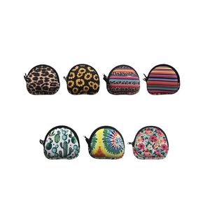 Néoprène étanche zippé sac à monnaie porte-masque tournesol léopard étui pour écouteurs pochette pour écouteurs sacs de rangement