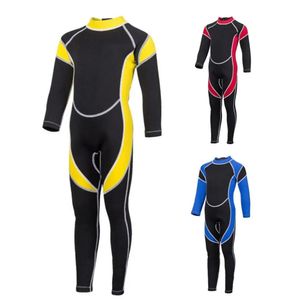 Neopreen wetsuit voor kinderen duiken pakken kinderen badkleding lange mouwen meisjes jongens surfen een stuk snorkelende rashguard 240416