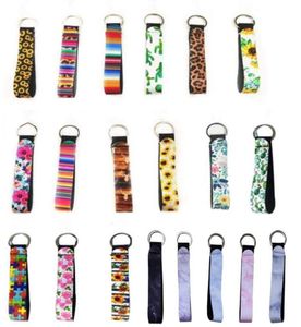 Néoprène bracelet porte-clés lanière Serape imprime sangle bande anneau fendu porte-clés main poignet lanière porte-clés pour fillesWom8682019