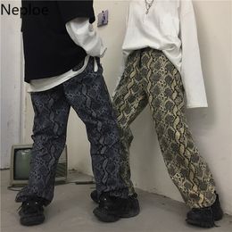 Neploe 2019 Herfst Vintage Broek Vrouwen Elastische Taille Harajuku Slangenprint Trouse Vrouwelijke Man Streetwear BF Stijl Lange Broek 38977 V191018