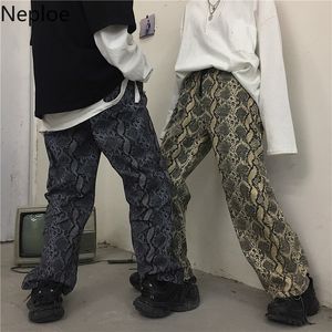 Neploe Automne Vintage Pantalon Femmes Taille Élastique Harajuku Serpent Imprimer Trouse Femme Homme Streetwear BF Style Long Pantalon 38977 201012