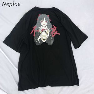 Neploe Japonais T-shirts 2019 Dessin Animé Imprimer Top T-shirt À Manches Courtes O-cou Harajuku T-shirt Femme Causal Coton T-shirt Tops 35243 Y19051301