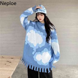 NEPLOE KNIT PULLOVER HALLEN KLEREN Oversized Uitloper Harajuku Dikte Sweaters Dames BF Streetwear Tassels Koreaanse Pullovers Jas 210422