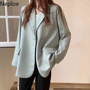 Nepoel koreaanse vrouwen blazers casual losse extra grote jas lange mouwen jasje lente elegante chique kantoor dame tops 4i590 210422