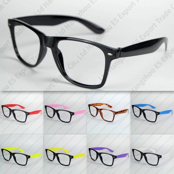 Nerd Eyeglasses Frame No Lenses Lunettes en plastique Temples colorés avec des couleurs de mélange de prix d'usine