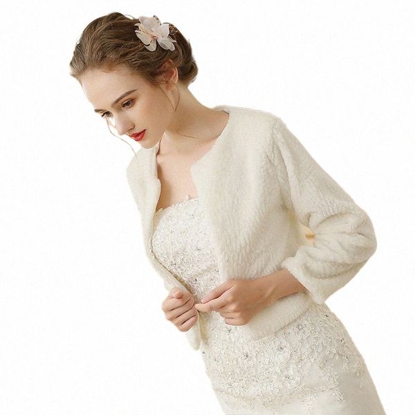 Nerw Abrigos de piel nupcial de invierno Chaqueta de bolero de boda Capas de mantón nupcial barato Más tamaño Bolero Chales de piel sintética Chaquetas de boda d8fY #