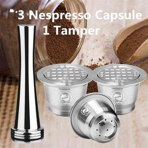 Capsule de café réutilisable rechargeable en acier inoxydable Nespresso, filtre doseur de café pour machine Nespresso 210712