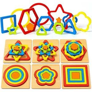 Jouets de tri empilables de nidification Puzzle de Classification de forme Montessori pour les nourrissons d'âge préscolaire en bois Gan jouets d'apprentissage éducatif pour enfants 24323