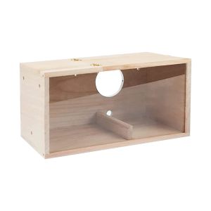 Nesten 25x13x13 cm Vogelhuis Transparante Houten Vink Kleine Papegaai Natuurlijke Mus Parkiet Nestkast Kooi Fokken Parkiet Conure