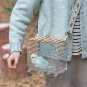 Nids acrylique petites Cages à oiseaux parc à perruches Cages à oiseaux de luxe transporteur nichoir extérieur Vogelhuisjes Voor Buiten produits pour animaux de compagnie WZ50BC