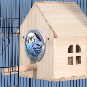 Nests Bird Breeding Box Hangen Wood Nest Parrot House Cage Mating Box For Lovebird