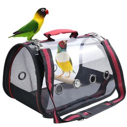 Sac de transport en plein air pour nids d'oiseaux, sac à main Transparent et respirant pour perroquets, sac de voyage avec perchoir debout, 3 couleurs