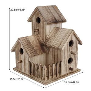 Nids Créatifs En Bois Maison D'oiseau Nichoir Simulation Nichoir Alimentation Jardin Décoration Arrière-Cour Balcon Pendentif pour Hirondelles Oiseau