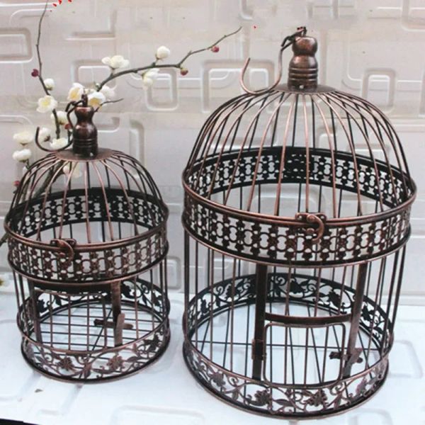 Nids Style européen cage à oiseaux en fer forgé fête de mariage célébration ornements décoratifs accessoires suspendus support de fleur cage à oiseaux