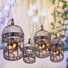 Nests Iron Bird Cage Decoration Famille Cage suspendue Cadre de fleur Cage Bird Cage Prop