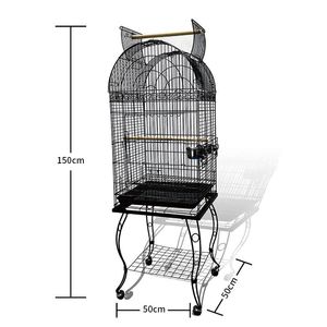 Nids grande Cage à oiseaux ouverte sur le dessus perroquet Cage en métal pinson ara cacatoès veine noire B10X