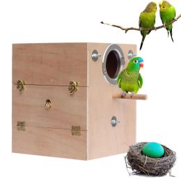 Nids Nid de perroquet boîte d'élevage de perroquets maison d'accouplement volière en bois Durable cage de perruche nichoir pour perroquets Pigeons perruche calopsitte