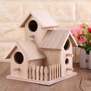 Nests Wood Bird House Unfinished Birdhouse om houten hangende slapende nest te schilderen voor binnensoor buitenvogels tuin jy20 21 dropship