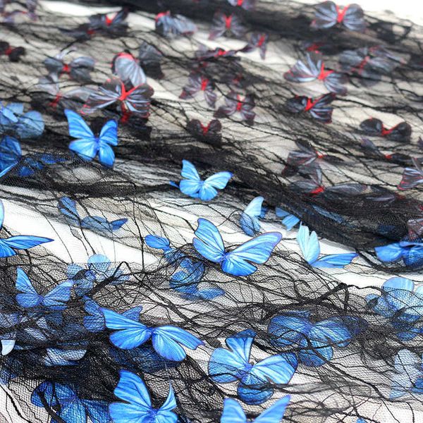 Tissu de gaze net motif papillon tissu net pour robe de mariage décoration bricolage vêtements pour enfants jupe matériel maille tissu 210702