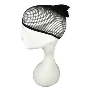 Filet en maille noir pour femmes, bonnet de perruque en Nylon élastique, doublure à extrémité ouverte, filet à cheveux court en résille