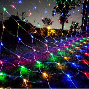 Net Mesh Lights 240 LED's 3M x 2M String voor kerstbomen struiken Holiday Party Outdoor Garden Usalight