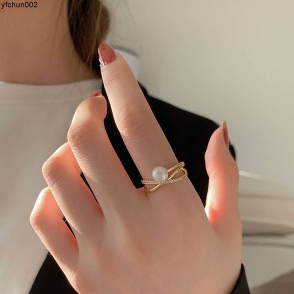 Net Red Freshwater Pearl Ring femelle Mode Super Fairy Personnalité Index Finger Finger Luxury Niche Design LJBK