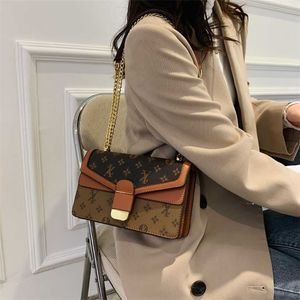 Net Red Printing Bag Women's New Autumn and Winter High Beauty Sling Single Schouder Messenger Splicing Chain Bag