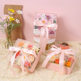 Netflix explosie Eeuwige Roses Soap Flowers Acryl Quartet Gift Box Christmas Valentijnsdag Gift