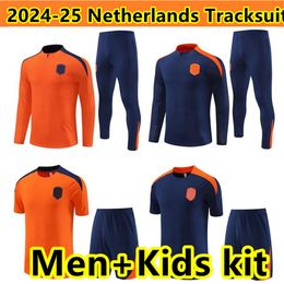 Socios de las pistas de los Países Bajos 2024 2025 Kits de pistas de fútbol para hombres 24 25 25 Alvarez Tadic Bergwijn Kit de entrenamiento de fútbol de hombres y niños Swits Secas para niños