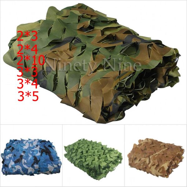 Filets 2X3m à 5X10m Camping en plein air filets de camouflage militaires forêt armée filet de camouflage Camping abri solaire tente ombre abri solaire