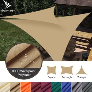 Redes de 5x5x5/2x2x2M, refugio solar impermeable, sombrilla triangular, protección para exteriores, dosel para jardín, Patio, piscina, toldo de vela, tela de sombra