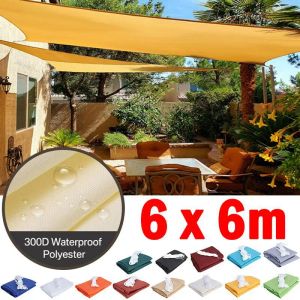 Netten 6m x 6m Vierkant Waterdicht Zonnescherm Zeil Buiten Tuin Strand Camping Luifel Terras Zwembad Zonnekap Patio Zonnebrandcrème Zonwering