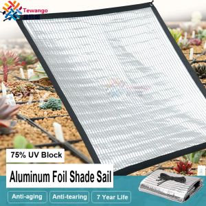 Netten 75% Zilver Wit Reflecterend Aluminiumfolie Zonnescherm Netto Dak Zon Kamer Koeling Luifels Tuin Vetplanten Schaduwnetten