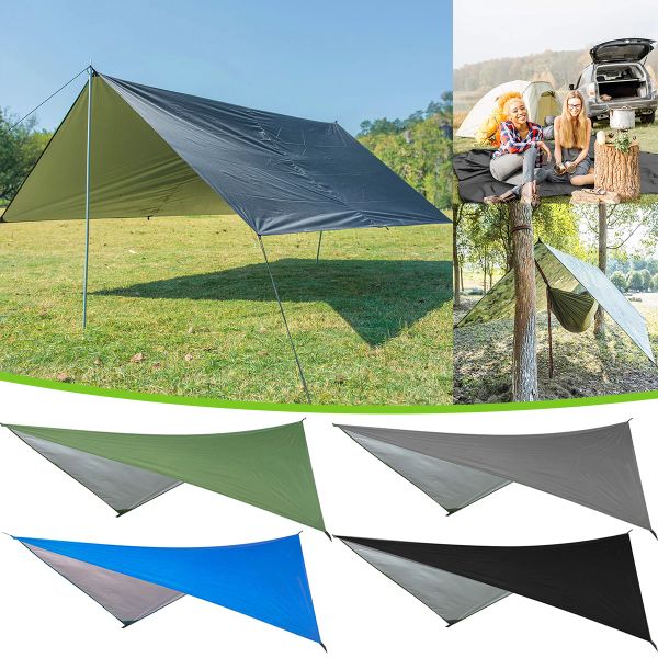 Filets de camping, bâche, tente, hamac, couverture anti-pluie, tapis de sol, pare-soleil imperméable, auvent pour aventure en plein air, randonnée, sac à dos