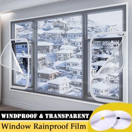 Les filets personnalisent la maison de fenêtre écran à vent d'hiver Hiver Keep Warm Film Curtain de porte transparente avec fermeture d'auto-adadhésive Film thermique