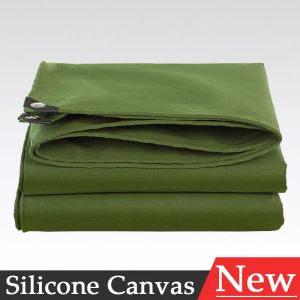 Netten Donkergroen Organisch Siliconen Canvas Pergola Waterdichte stoffen hoes Outdoor Camping Tent Luifel Boot Vrachtwagen Regendichte doek