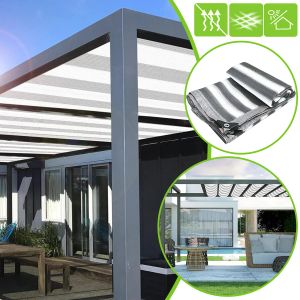 Netten Buiten Schaduwluifel Grijs Wit Streep Zonnescherm Zeil Luifel UV Blok Zonnescherm Doek Hoes voor Pergola Achtertuin Tuinbenodigdheden