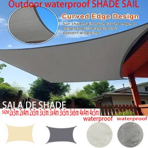 Redes Parasol para exteriores, vela impermeable para jardín, terraza, coche, sombrilla rectangular para piscina, vela parasol para jardín, vela a prueba de lluvia