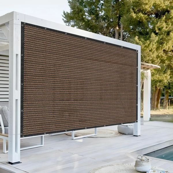 Filets de clôture d'intimité, protection solaire robuste 200 g/m², couverture d'ombrage pour pergola, jardin, terrasse, pare-brise, taille personnalisée