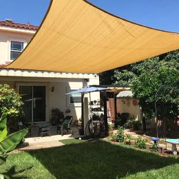 Netten Rechthoekige zonnezeilen met duurzame zonnebrandcrème in aards bruin voor terras en tuin Winddichte kunststof huistent