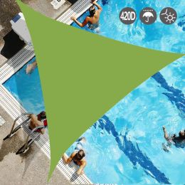 Voile d'ombrage de filets, abri de jardin extérieur étanche de 3,6 m, auvent de parasol de cour triangulaire résistant aux UV à 95 % pour la protection de la piscine de patio