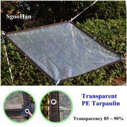 Filets épais 0,12 mm PE transparent imperméable à la pluie pour balcon, film de serre, plantes succulentes, bâche de jardin, auvent domestique anti-poussière