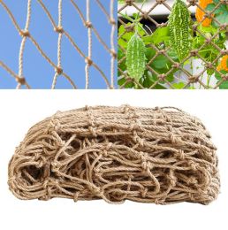 Filet 3mm 1/2/3Pcs Filet de Support pour Plantes Corde de Jute Naturelle Plante grimpante Filet de Jardin Treillis pour Plantes grimpantes Haricots Fruits rétro