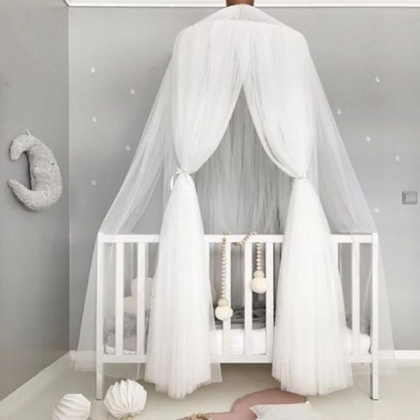 Netting Beau moustique net tente suspendue lit bébé lit de lit de lit en tulle rideaux pour chambre à coucher maison pour enfants